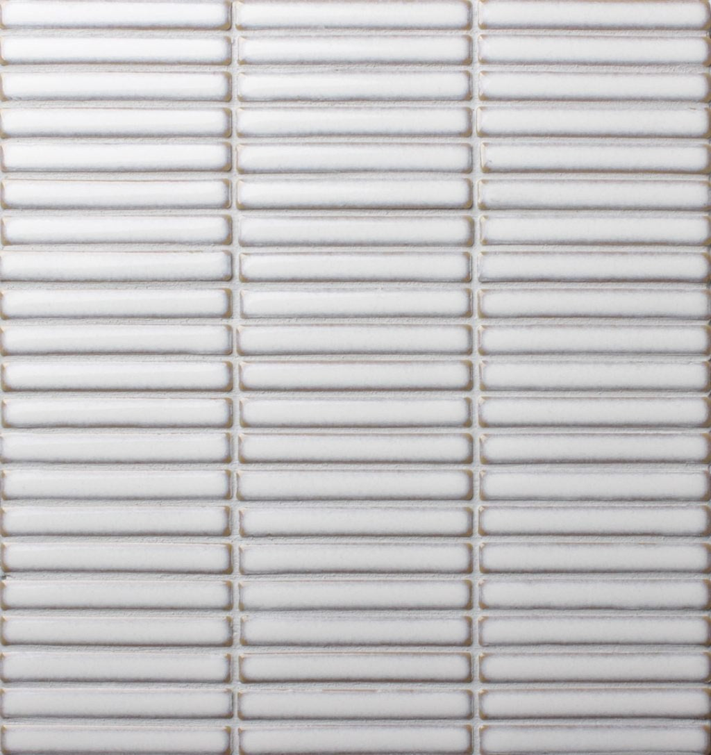 Stackbond Finger White Cloud Gloss 12x92 Finger Mosaic tile