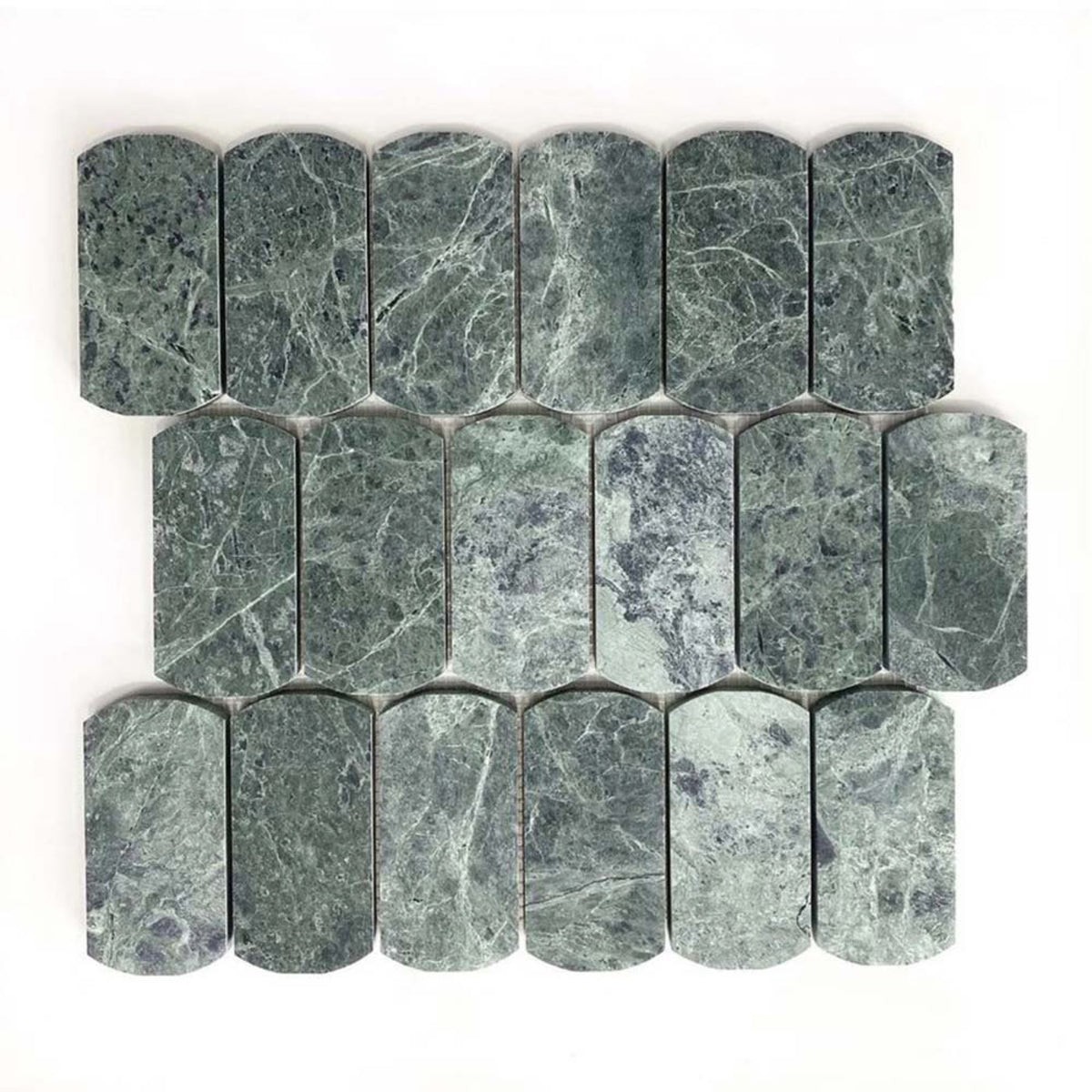 Stone Arc Dark Green Honed 50x100 Mosaic tile