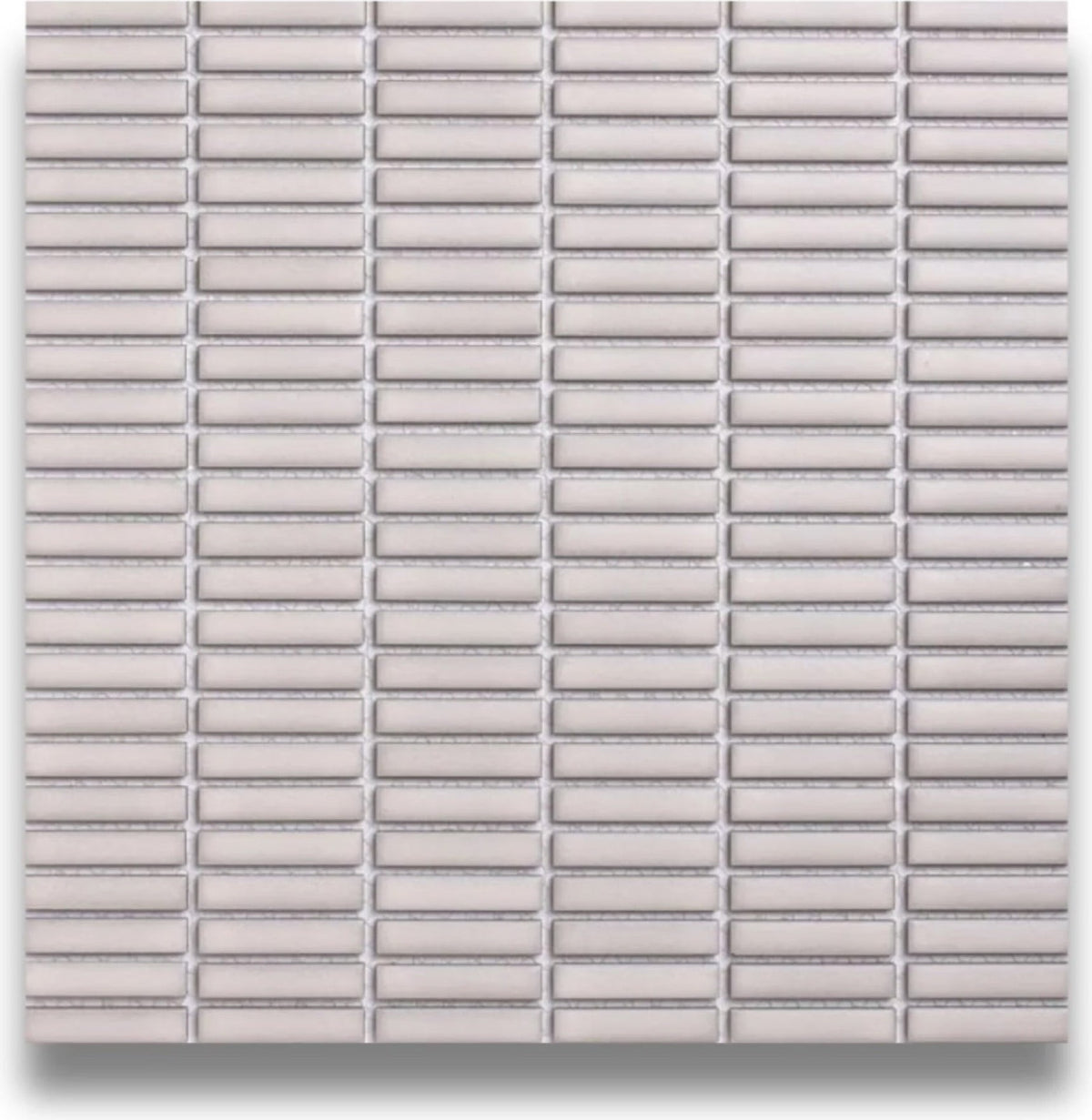 Tomo Chiffon White Satin 9.5x47 Finger Mosaic tiles in a room