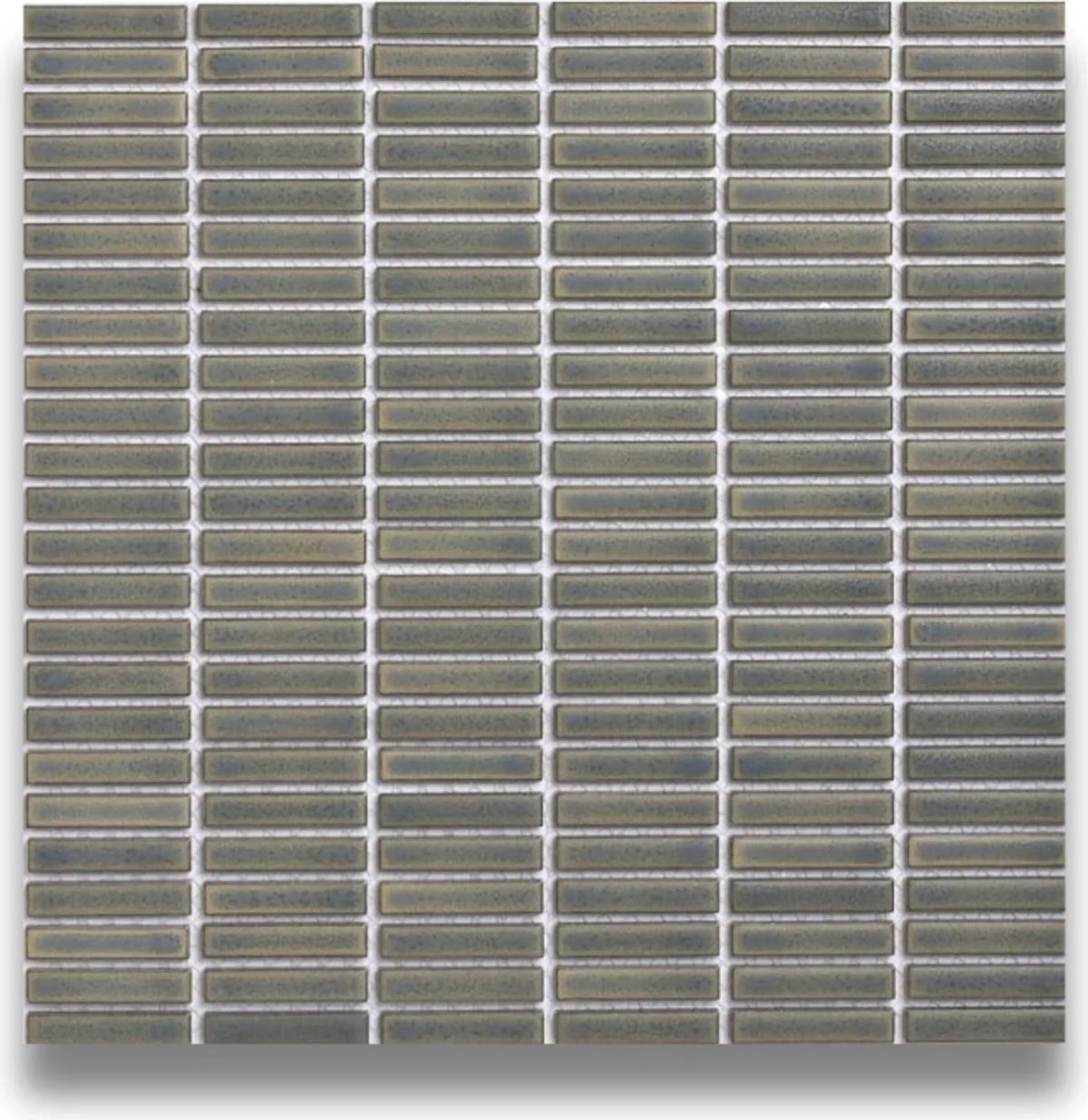 Tomo Leaf Green Satin 9.5x47 Finger Mosaic tiles in a room