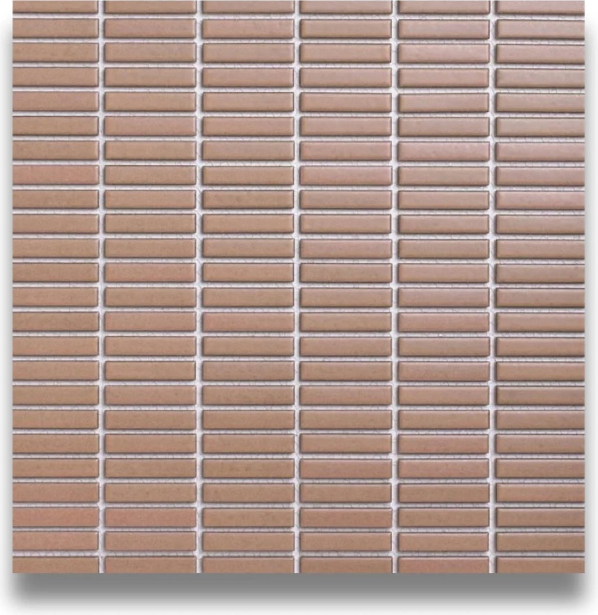 Tomo Warm Cotto Satin 9.5x47 Finger Mosaic tiles in a room