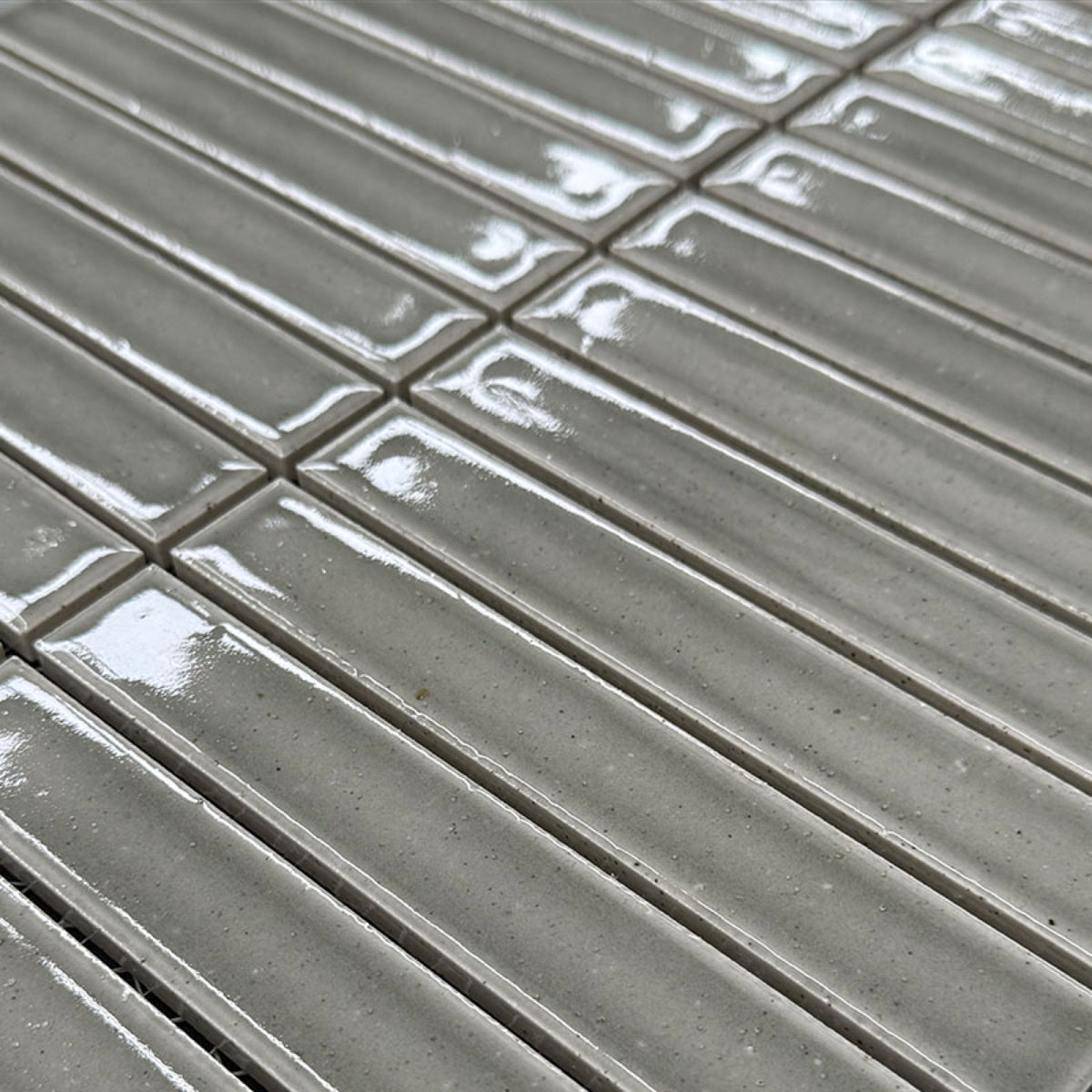 Wabisabi Finger Grey Glazed 22x147 Finger Mosaic tile