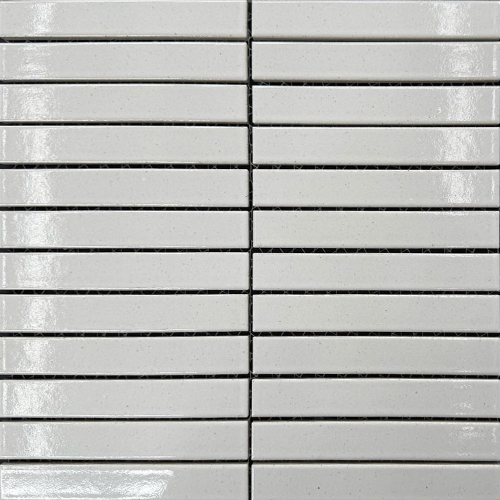 Wabisabi Finger White Glazed 22x147 Finger Mosaic tile