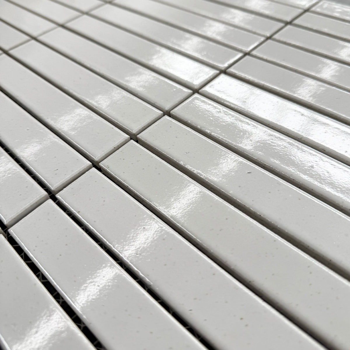 Wabisabi Finger White Glazed 22x147 Finger Mosaic tile