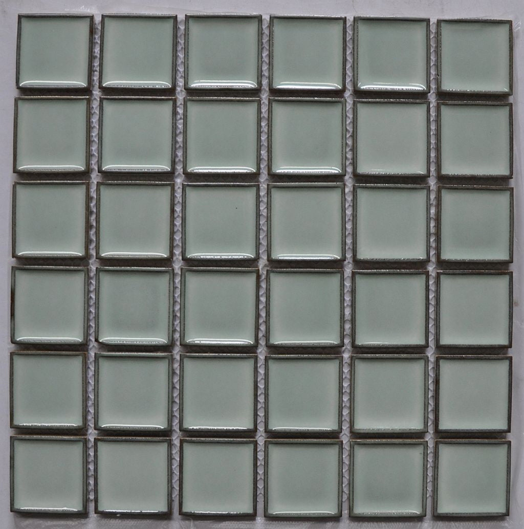 Water Green Concave Square Gloss 48x48 Mosaic tile