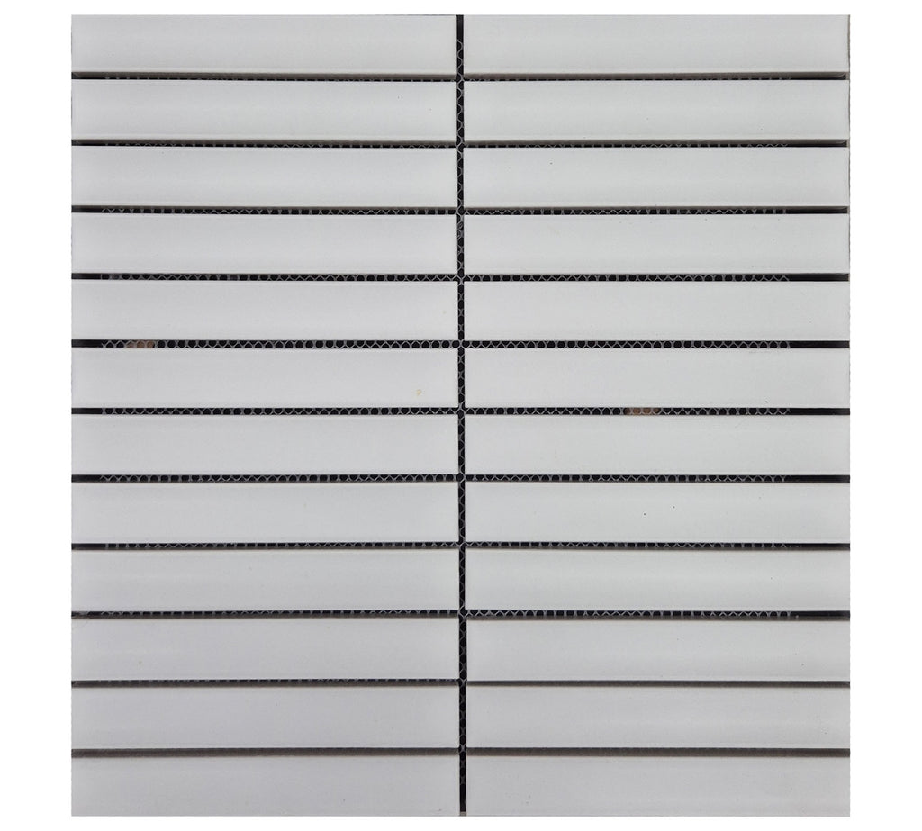 White Concave Finger Matt 22x145 Finger Mosaic tile