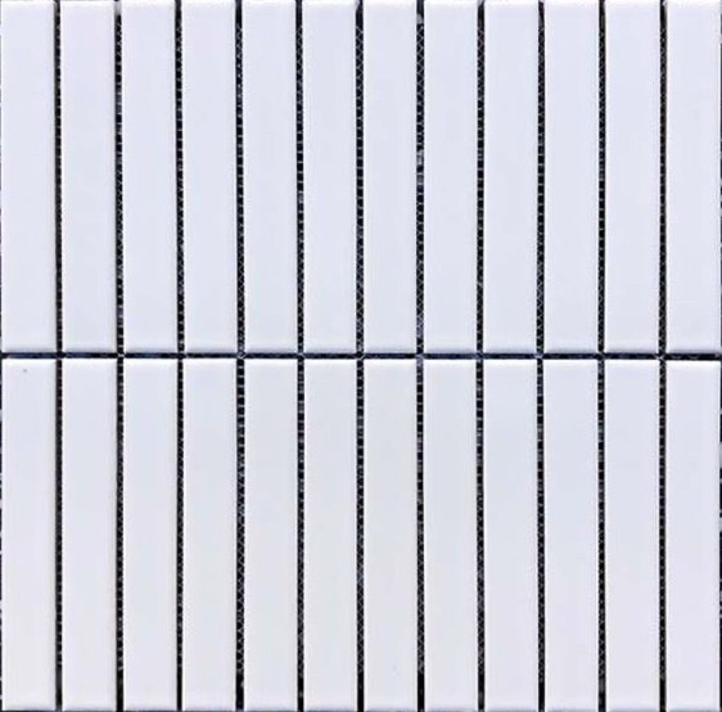 White Finger Matt 22x145 Finger Mosaic tile