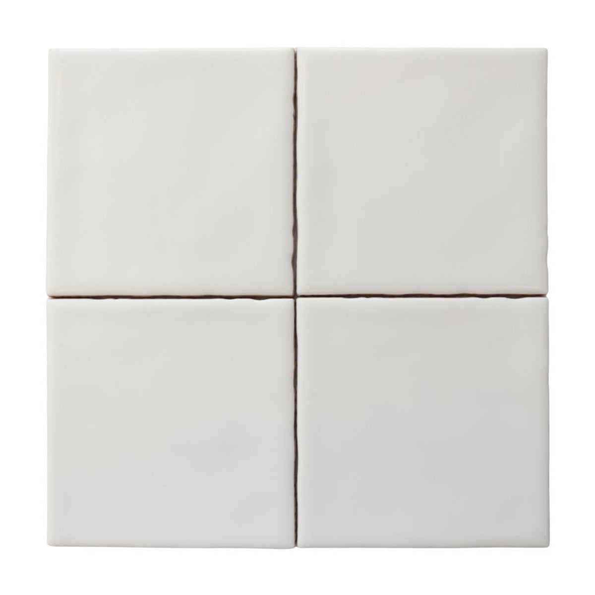 White Handmade Wavy Matt 100x100 tile