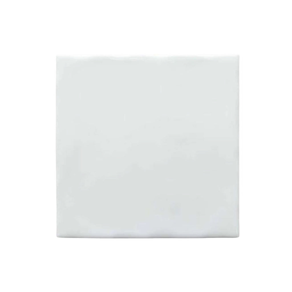 White Handmade Wavy Matt 150x150 tile