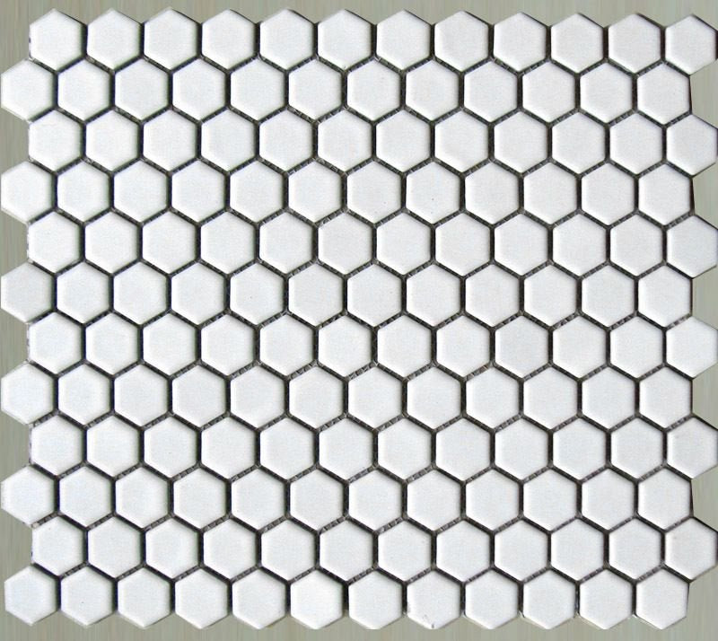White Hexagon Gloss 25x25 Mosaic tile