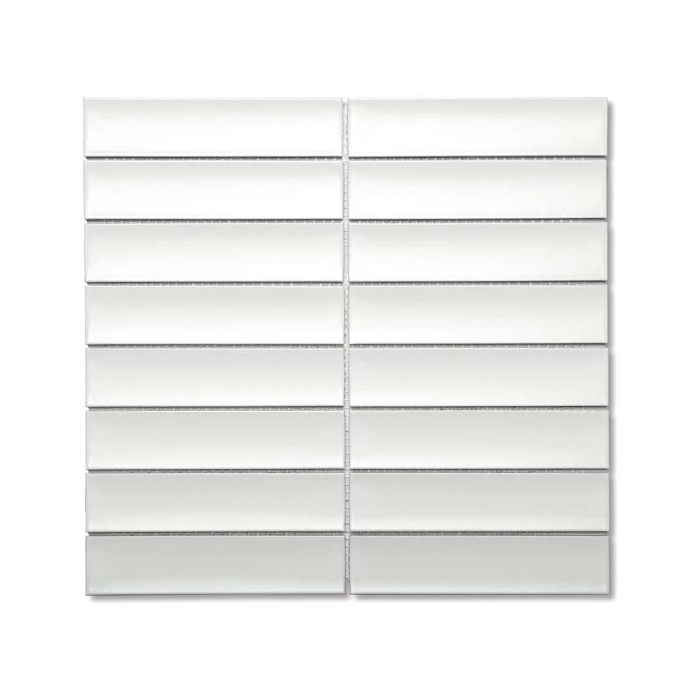 White Venetian Bamboo Matt 32.5x145 Finger Mosaic tile