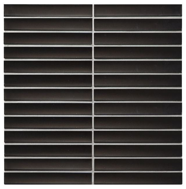 Yoso Concave Finger Black Matt 20x145 Finger Mosaic tile