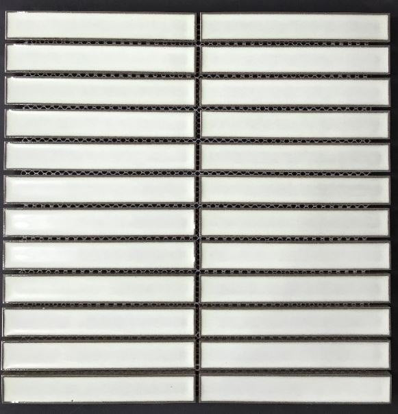 Yoso Concave Finger Off White Gloss 20x145 Finger Mosaic tile
