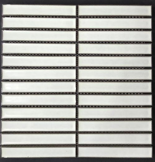 Yoso Concave Finger Off White Gloss 20x145 Finger Mosaic tile