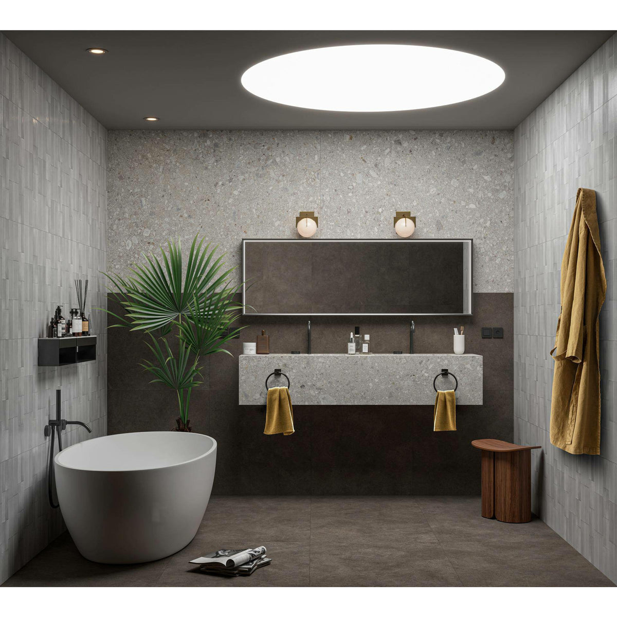 Risotto Grigio Pleat Polished 75x200 tiles