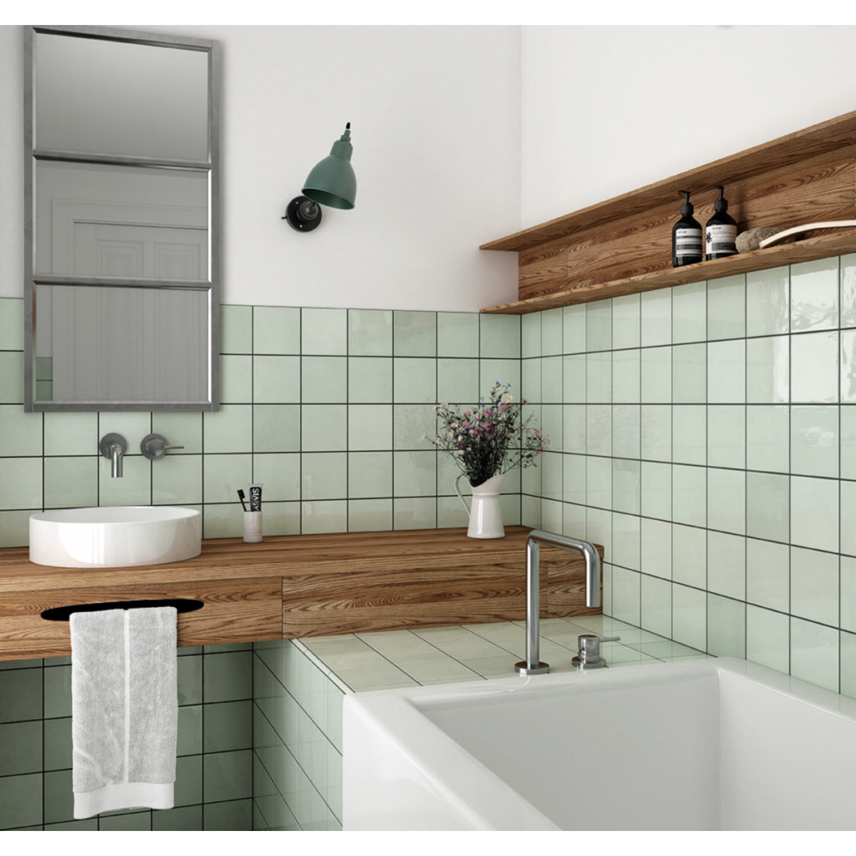 Town Mint Gloss 132x132 tiles